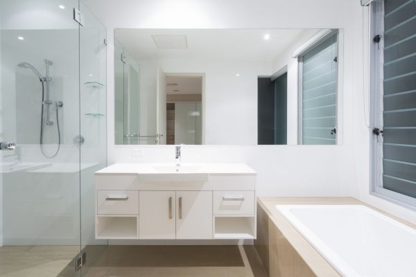 White clean modern minimal bathroom